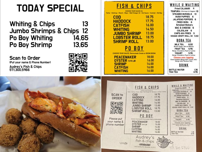 Audrey's Fish and Chips Menu