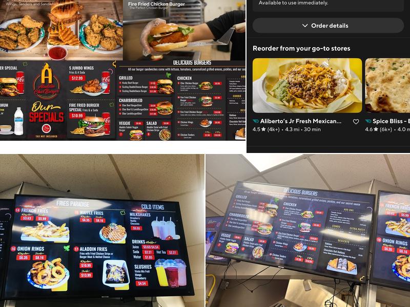 Aladdin CharBurger Menu