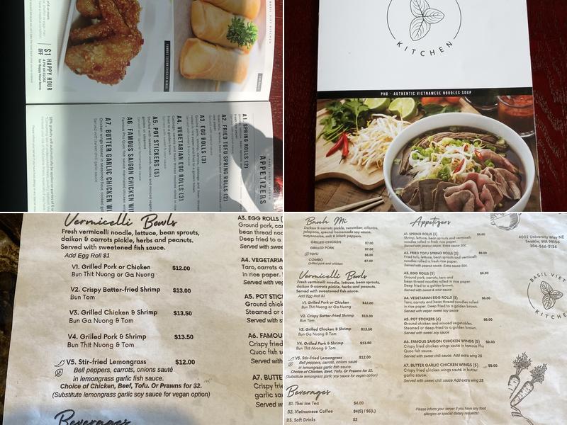 Basil Viet Kitchen Menu