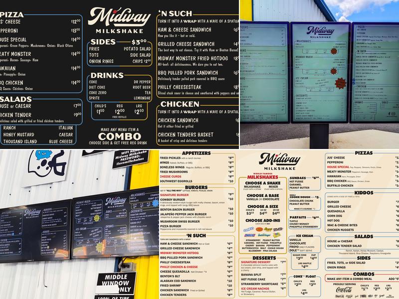 Midway Milkshake Menu