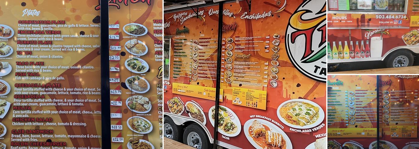 Tino's taco shop Menu