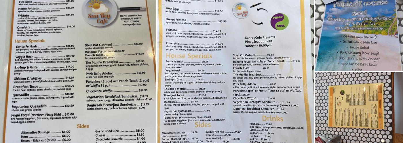 Sun Rey Cafe Menu