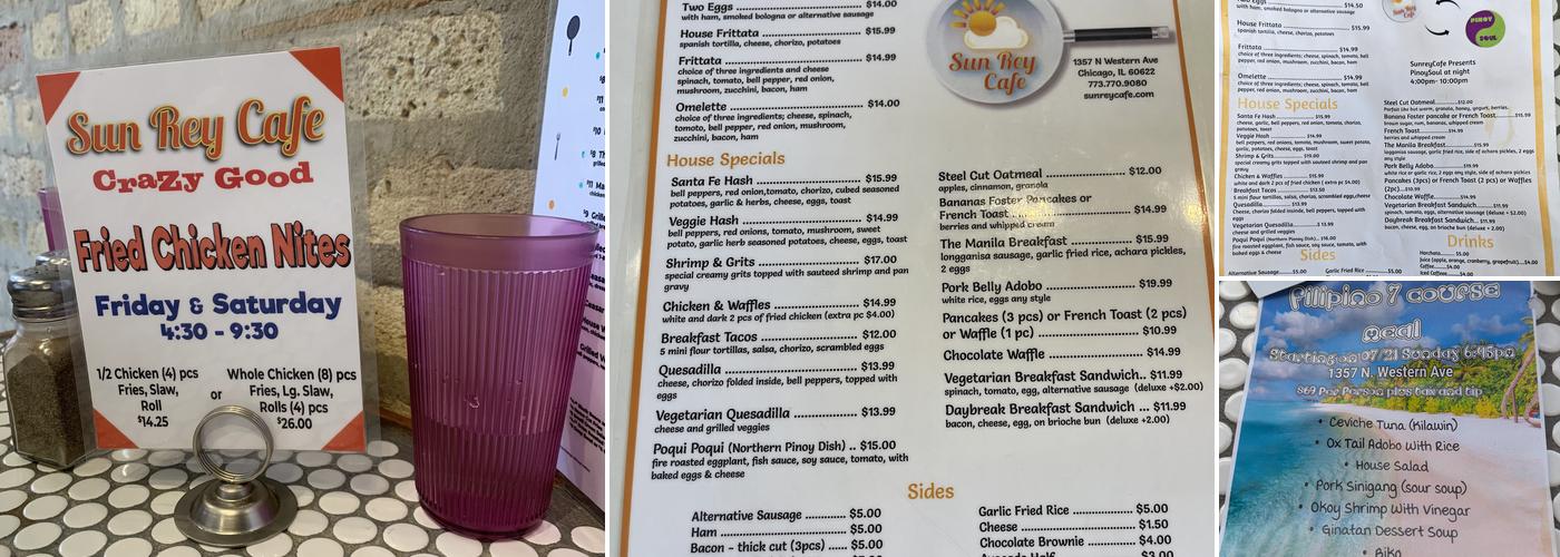 Sun Rey Cafe Menu
