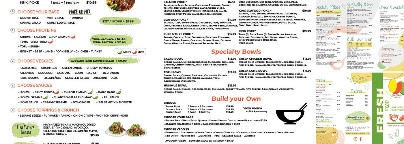 Fresh Kitchen CF Poke Bowls & Gyros. Menu