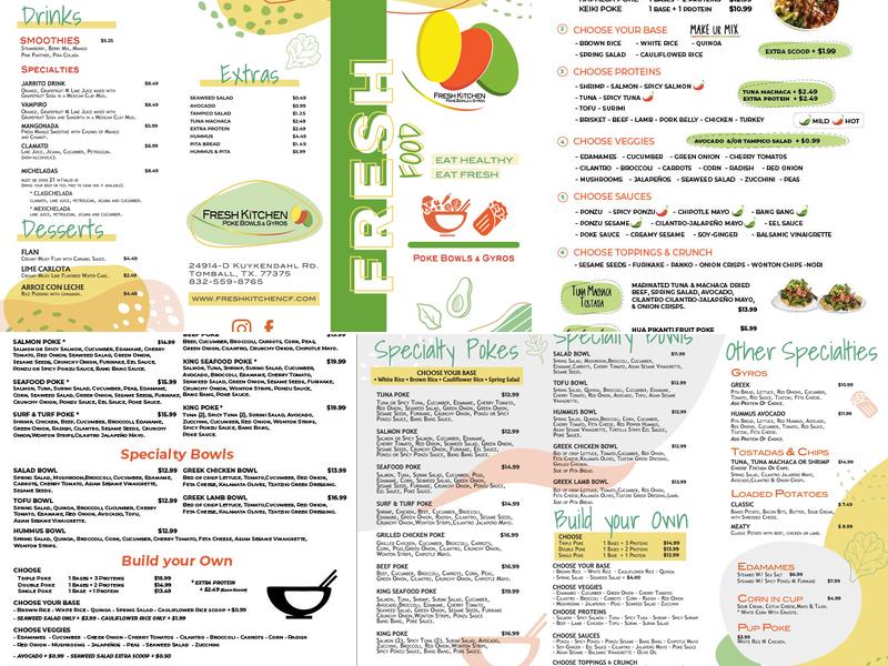 Fresh Kitchen CF Poke Bowls & Gyros. Menu