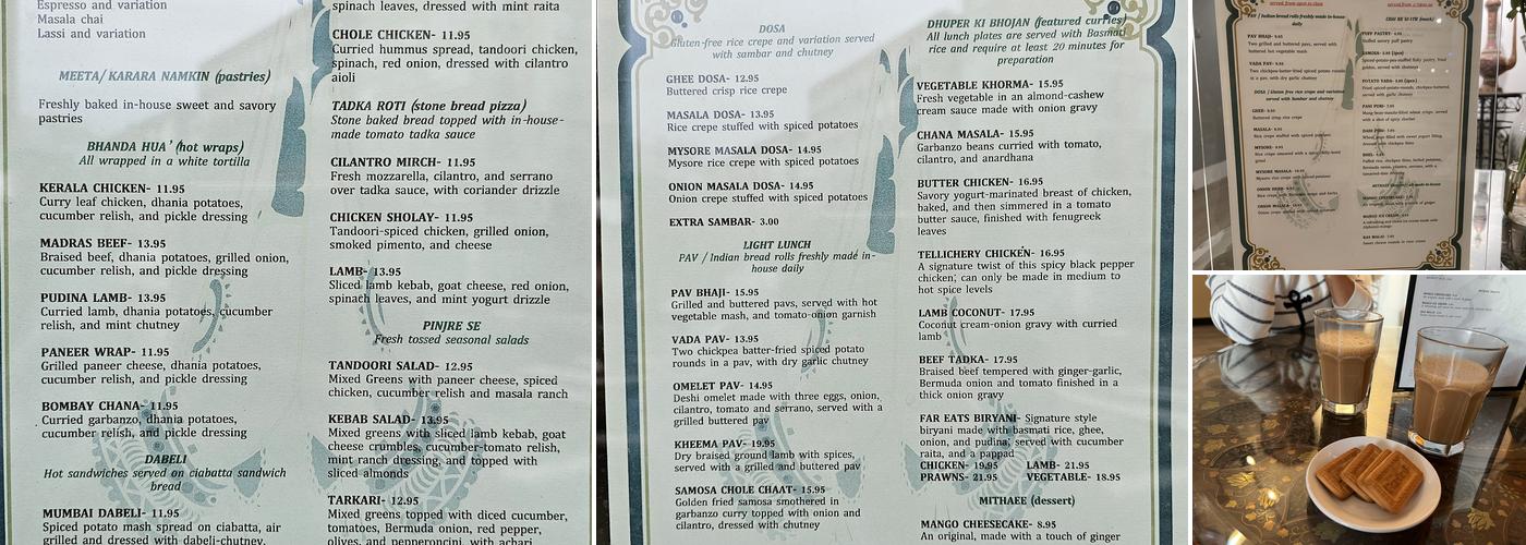 Far Eats Cafe Menu