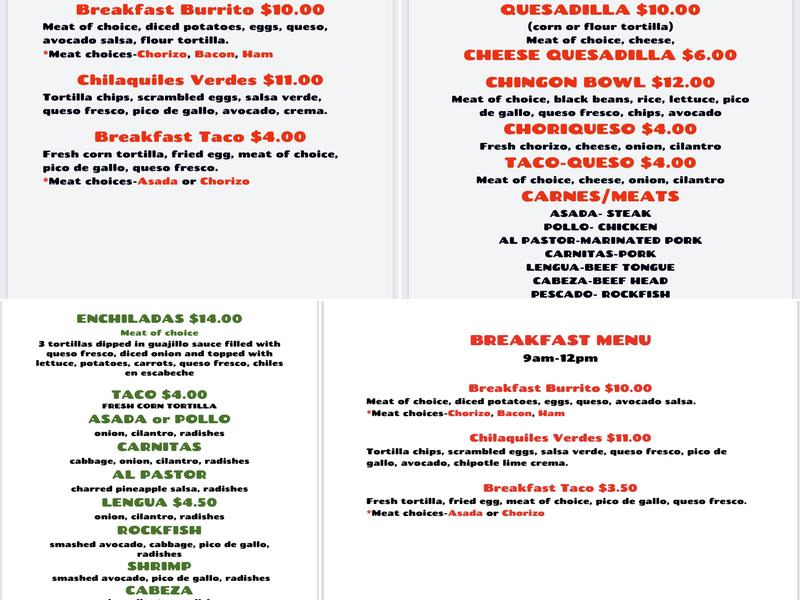 EL MAS CHINGON Menu