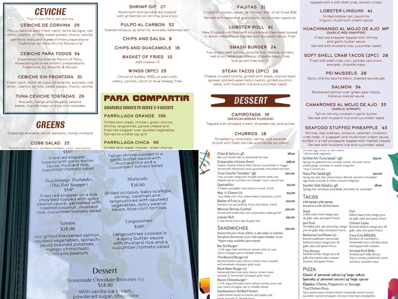 Bar Sol Menu