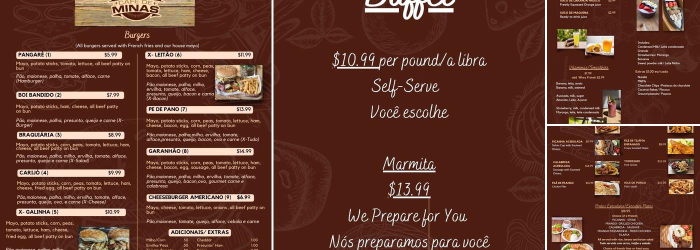 Cafe de Minas Menu