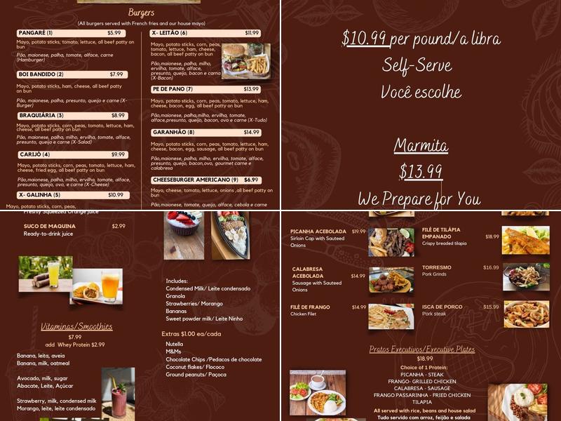 Cafe de Minas Menu