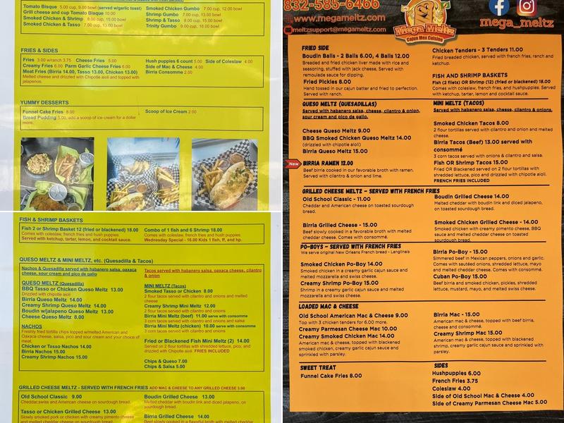 Mega Meltz (Food Truck) Menu