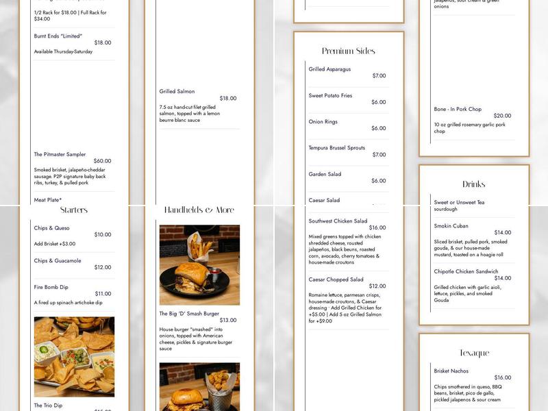 Penn to Paper Menu