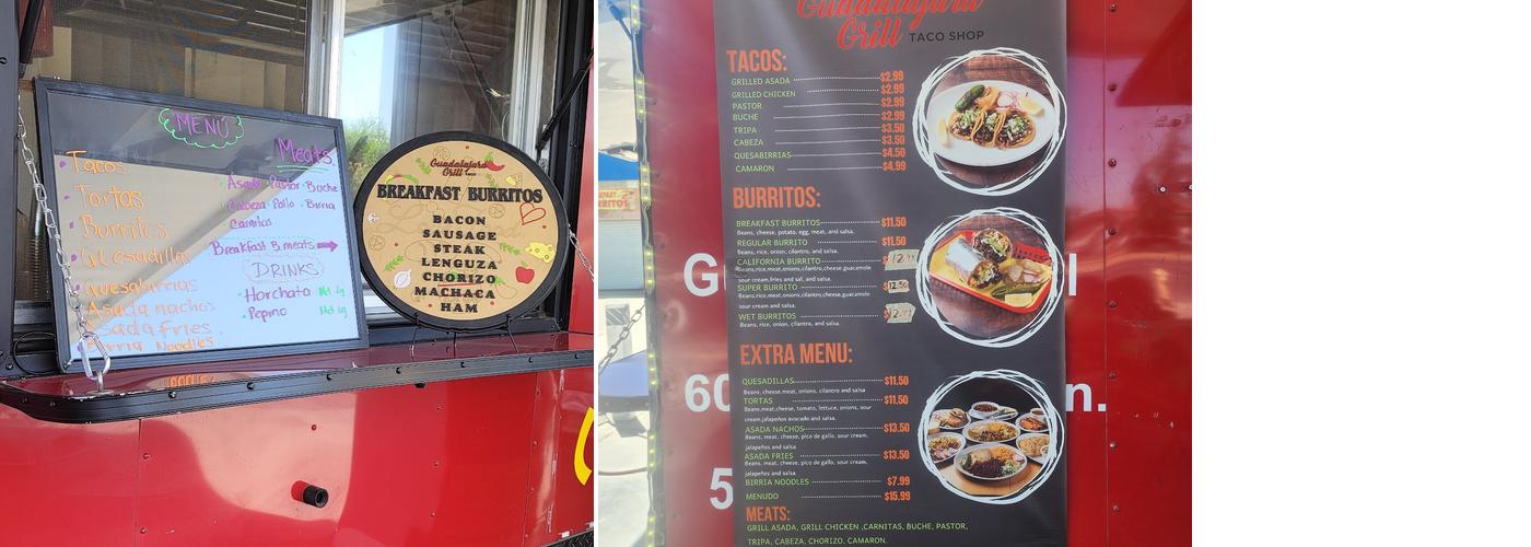 Guadalajara Grill Taco Shop - Tulare Menu