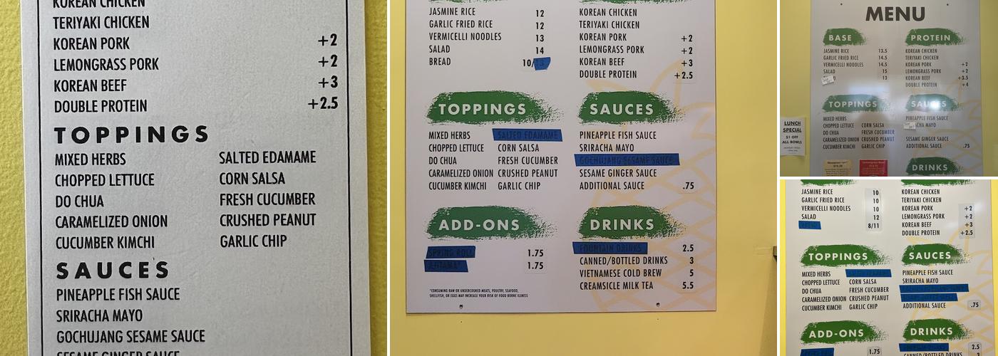 Okonomi Asian Grill Menu