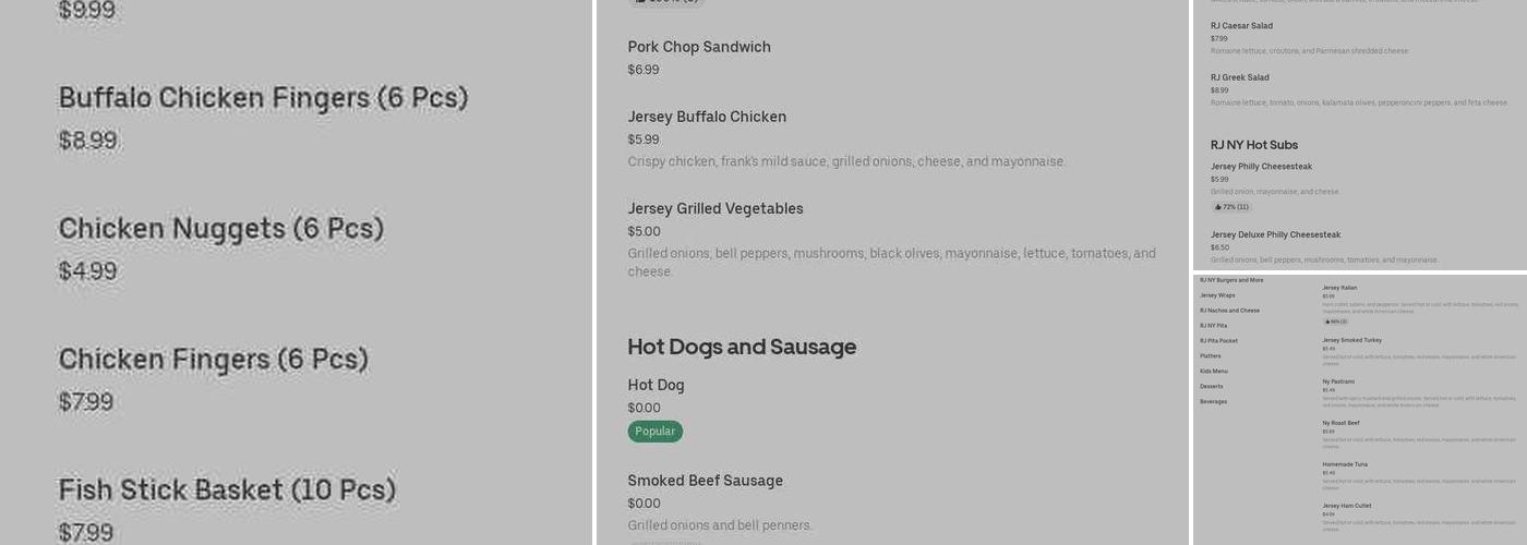 Rj's Subs Menu