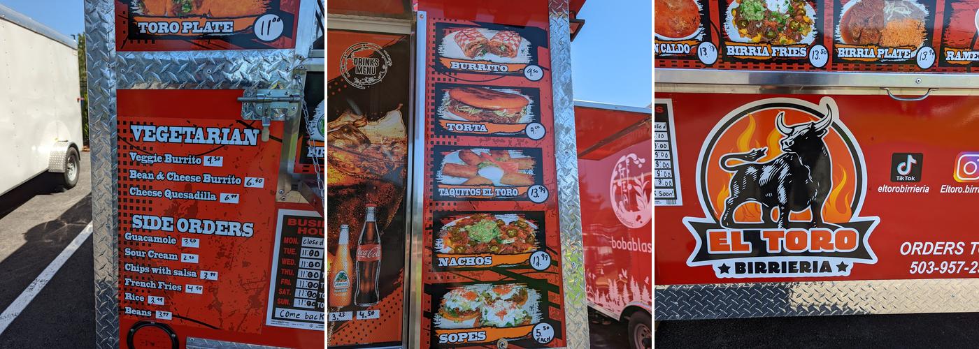 El Toro Birrieria Menu