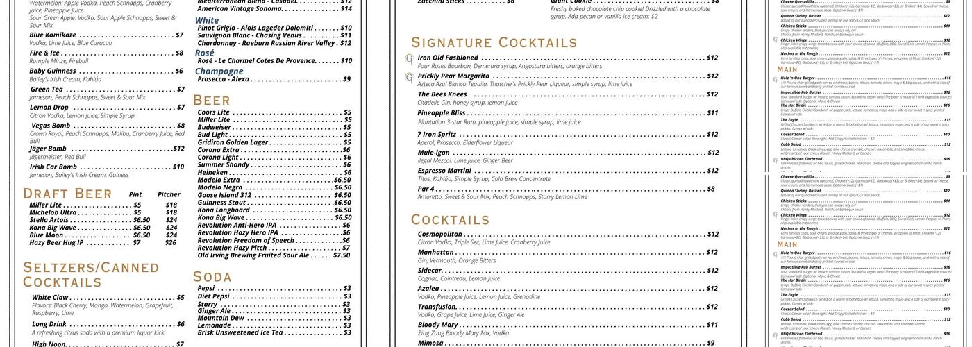 7 Iron Bar & Grill Menu