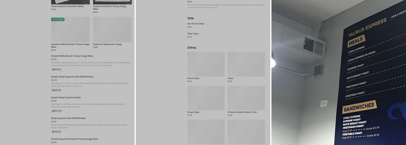 Taurus Express & Catering Menu