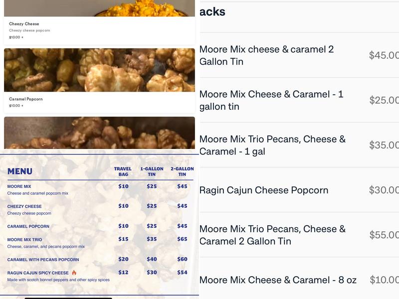 Moore Poppin Menu