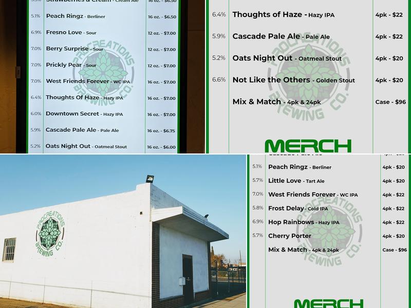 Procreations Brewing Company Menu