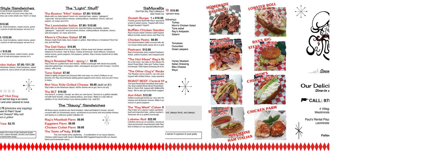 S'aMoreRay's & Son's Inc Menu