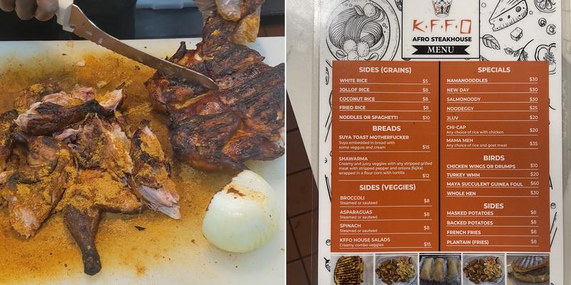KFFO Afro Steakhouse Menu