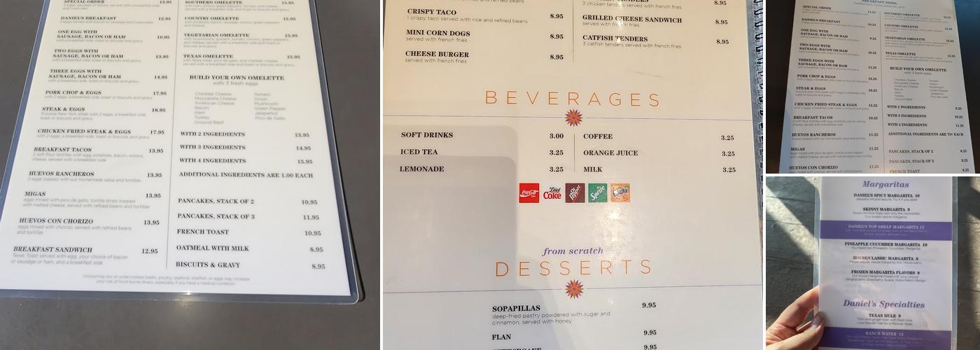 From Scratch Daniel's Kitchen Menu