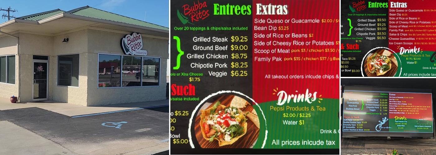 Bubba Ritos Menu