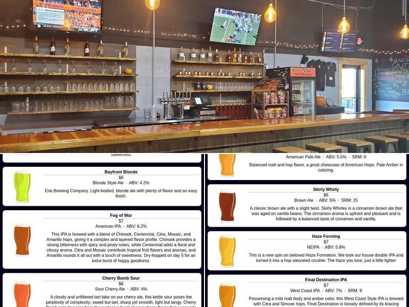 Barrel Splitters Brewing Menu