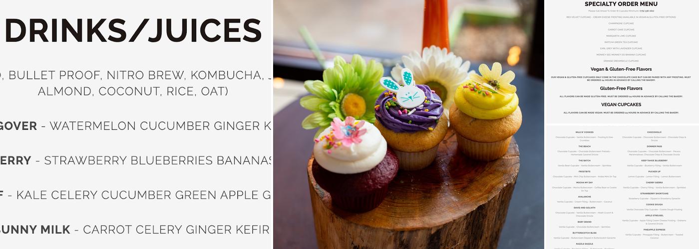 Batch Cupcakery Menu