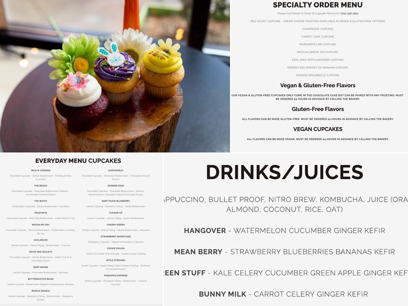 Batch Cupcakery Menu
