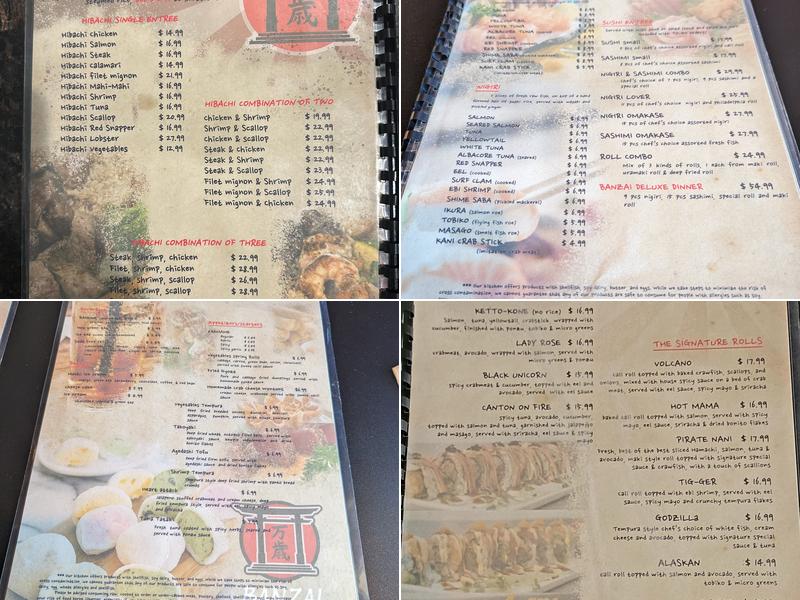 Kyonekko Sushi and Hibachi Express Canton Menu