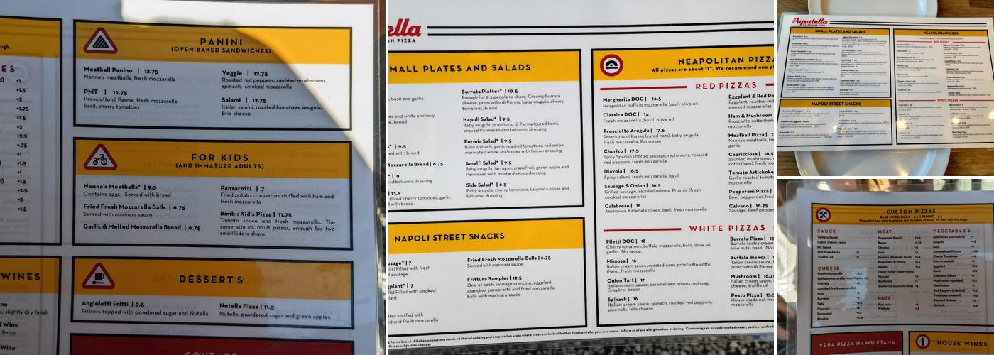 Pupatella Menu