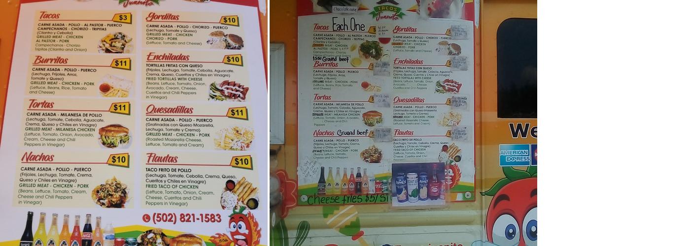Tacos Juanito Menu
