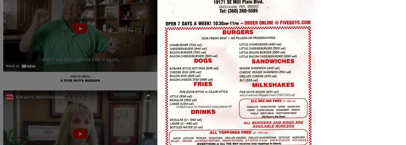 Five Guys Menu