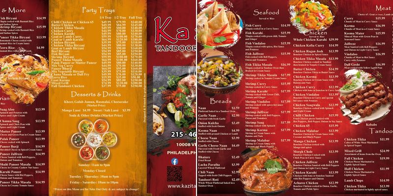 Kazi's Tandoor & Grill Menu