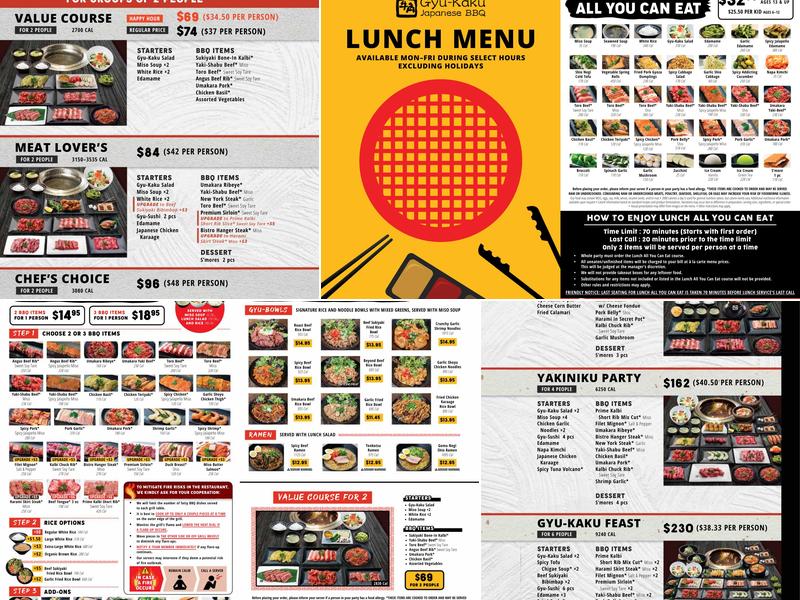 Gyu-Kaku Japanese BBQ Menu