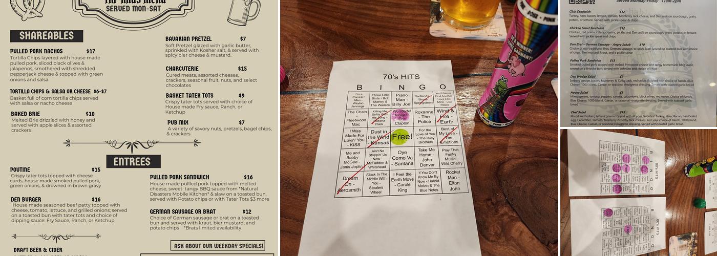 Schab's Bier Den Menu