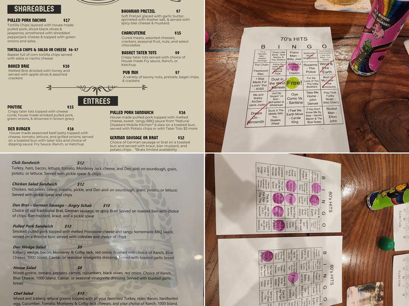 Schab's Bier Den Menu