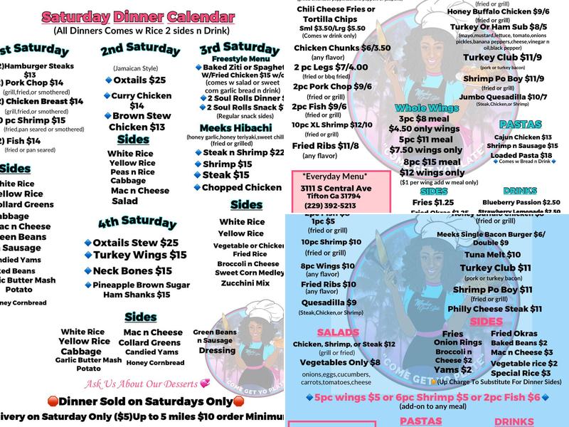 Meeks Grub Spot Menu