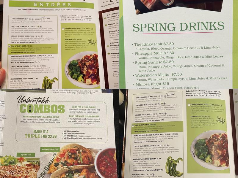 Beef 'O' Brady's Menu