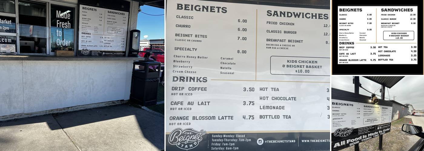 The Beignet Stand Menu