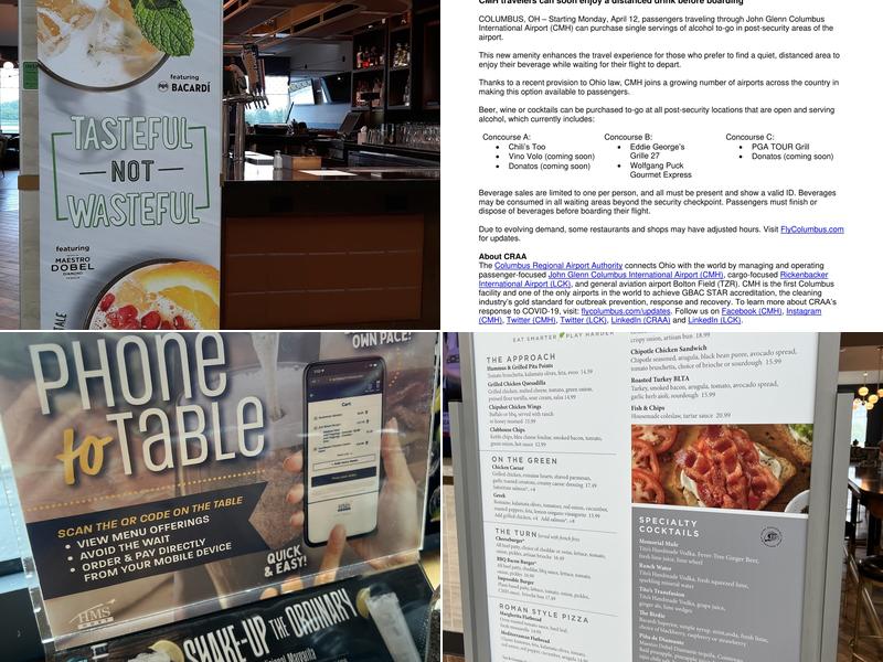 PGA Tour Grill Columbus International Airport Menu