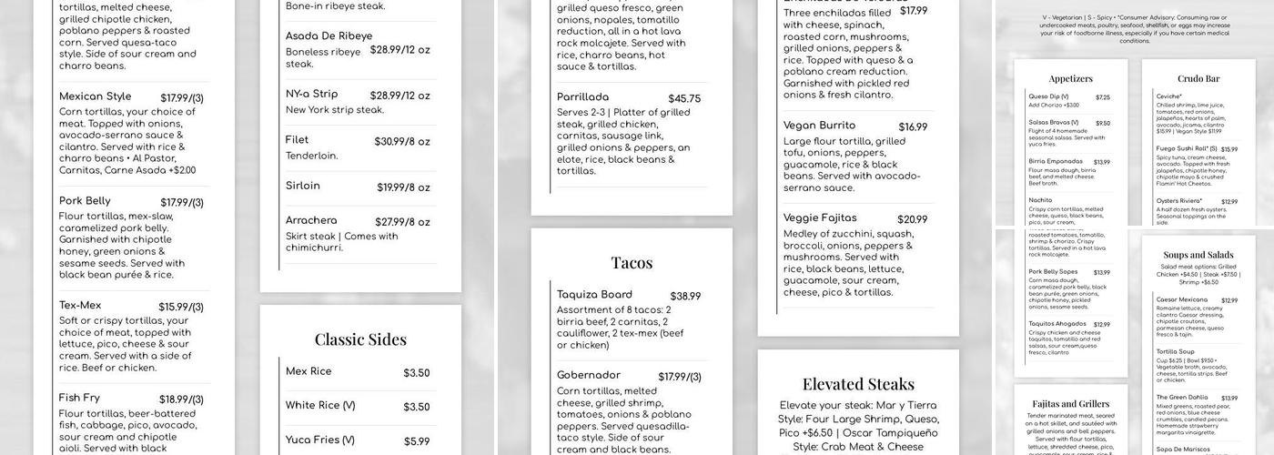 Dahlia Port Orange Menu