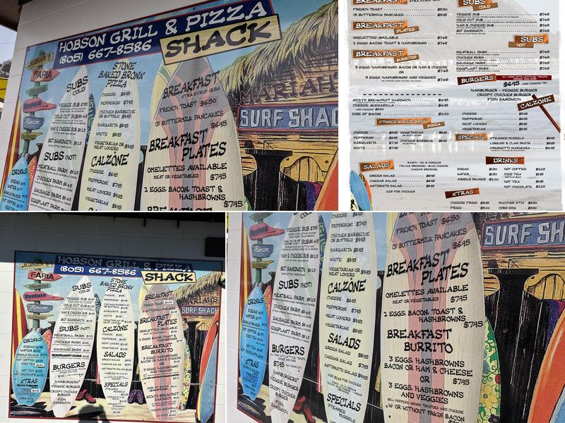 Hobson Grill & Pizza Shack Menu