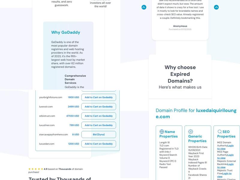 Luxe Daiquiri Lounge Menu