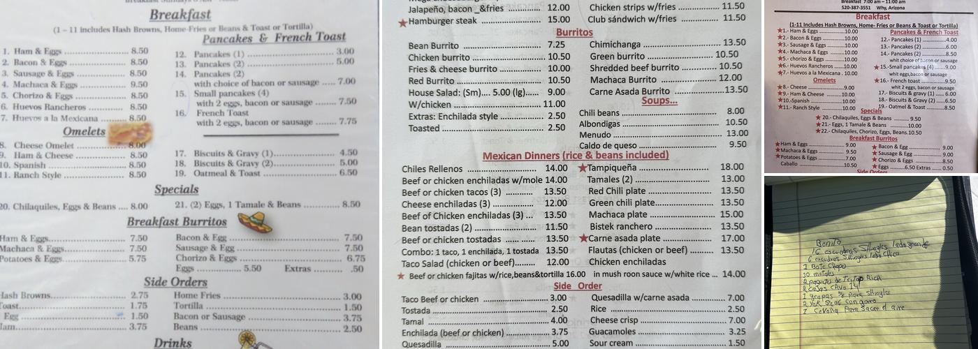 Granny's Kitchen Menu