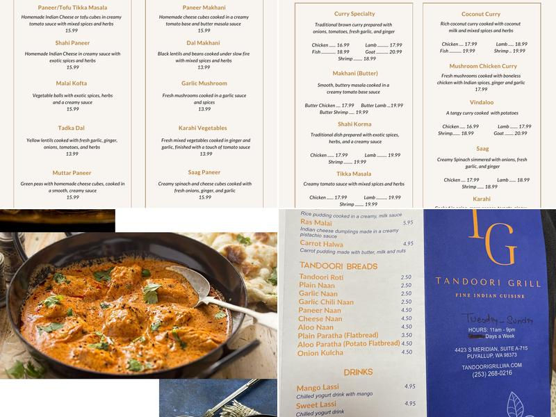 Tandoori Grill Menu