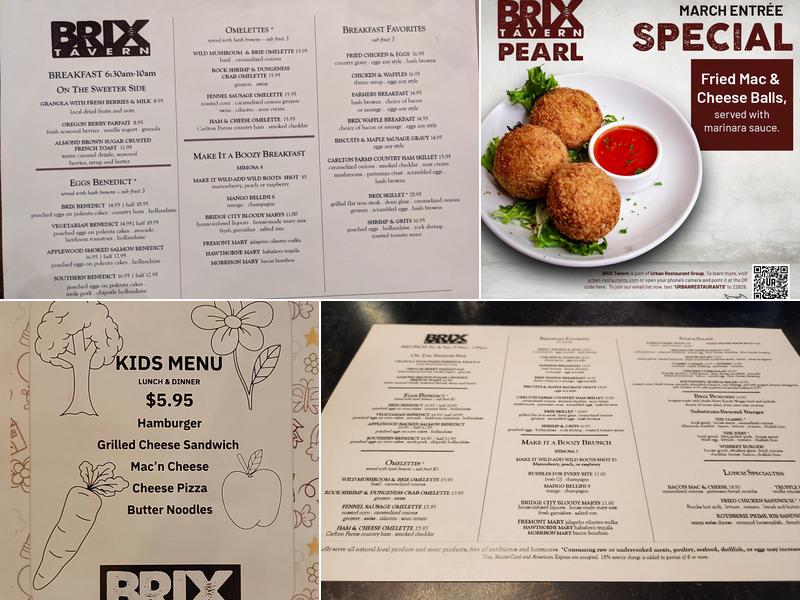 Brix Tavern - Tualatin Menu
