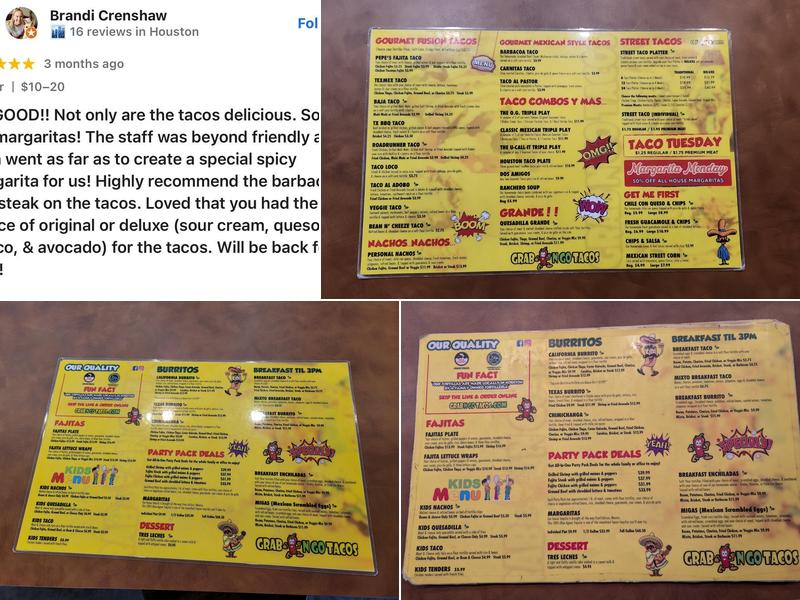 Grab N Go Tacos - New Caney Menu